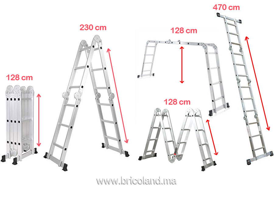 Echelle pliante articulée en aluminium 4x4 -0