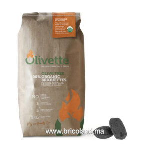Briquette de charbon vert d'olive 3 kg - Olivette -0