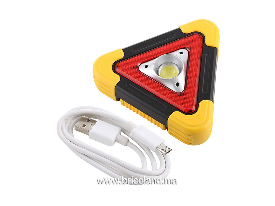 Triangle de signalisation LED multi-fonctions rechargeable -10222