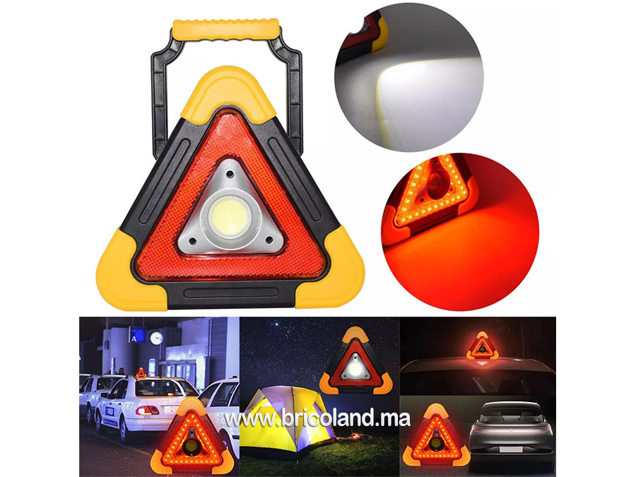 Triangle de signalisation LED multi-fonctions rechargeable -10238