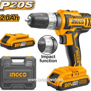 Perceuse visseuse sans fil 20V + accessoires - INGCO-0