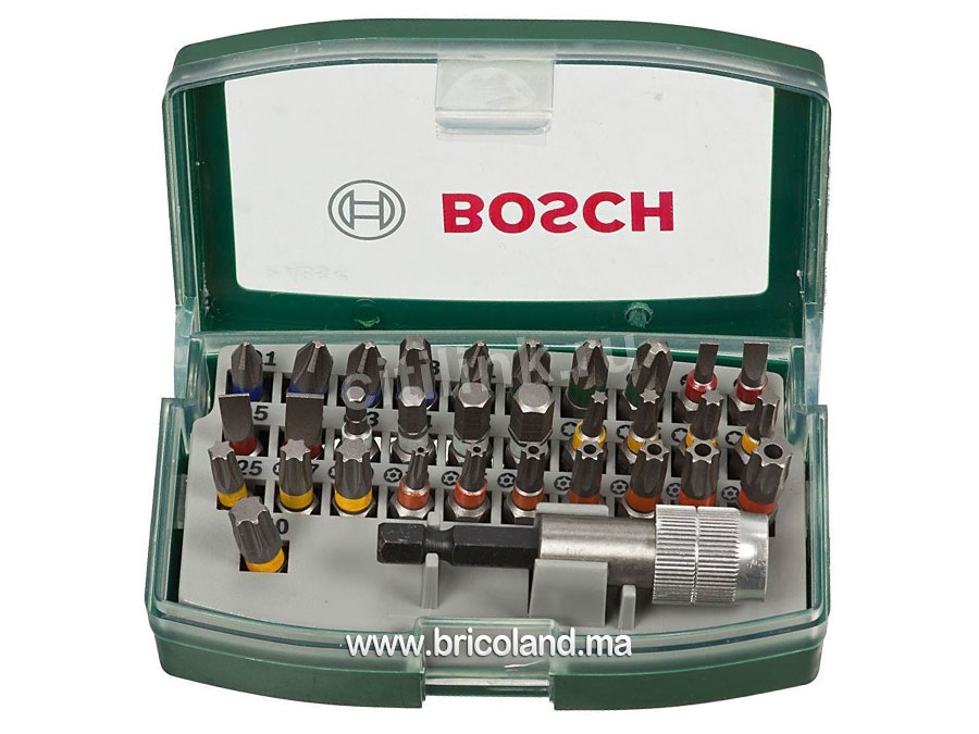 Set d’embouts de vissage avec code de couleur 32 pièces - Bosch-10453