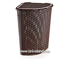 Panier à linge d'angle en plastique Rattan 52L-thumbnail