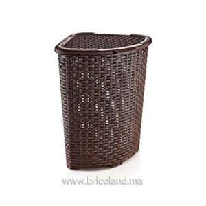 Panier à linge d'angle en plastique Rattan 52L-0