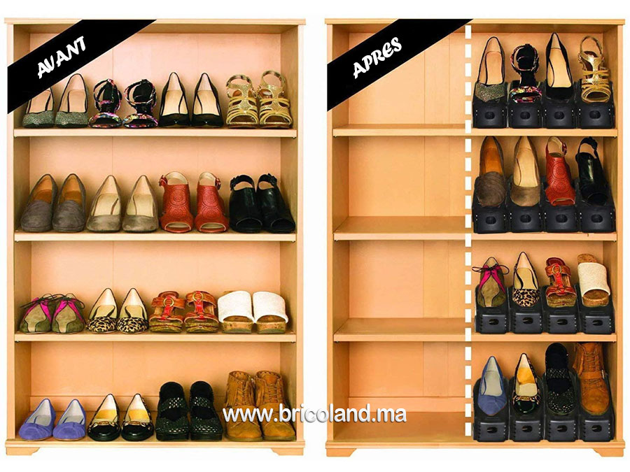 Lot de 4 ranges chaussures plastique-10667