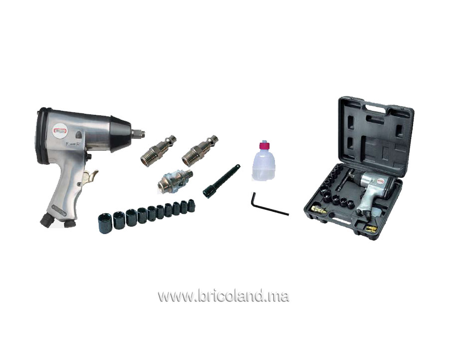 Clé a choc 1/2" + 16 accessoires - Comaria-0