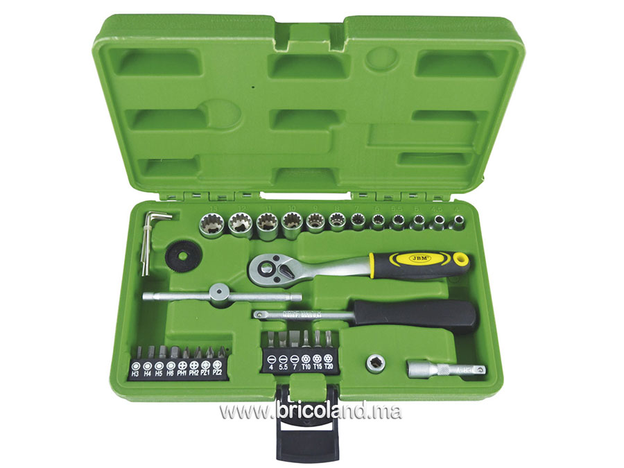 Coffret à douille 1/4" 36 pièces SPLINE - JBM-0