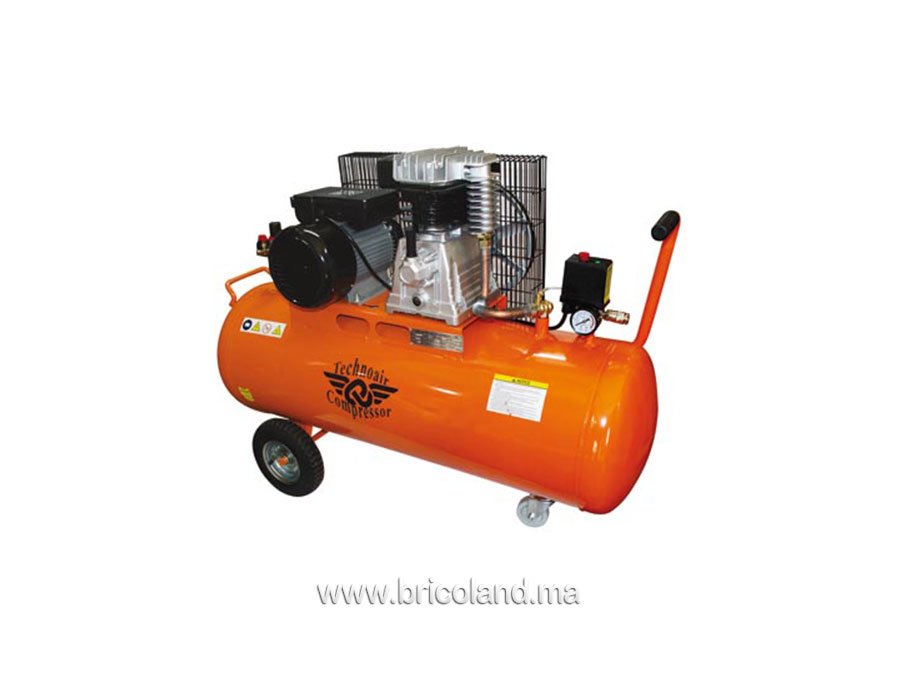Compresseur d'air 200L Courroie 3 HP Monophasé - Techno-Air-0