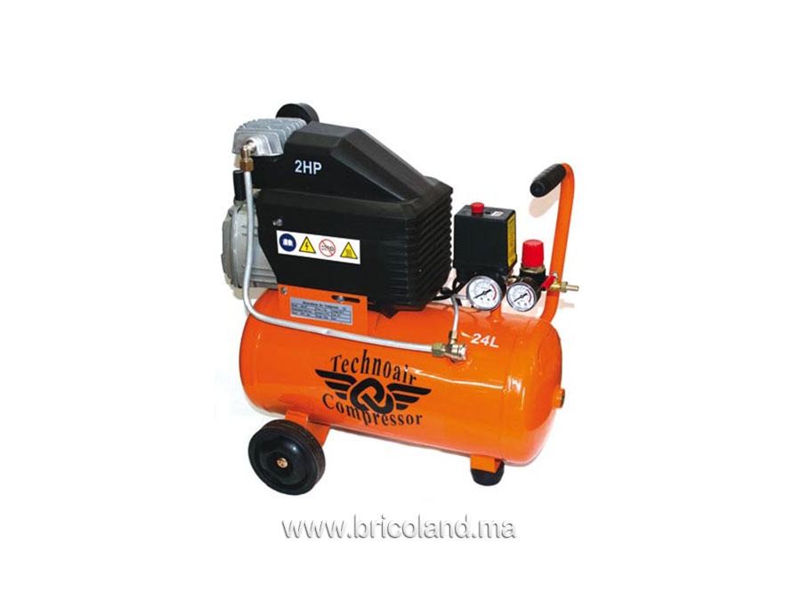 Compresseur d'air 24 litres 2 HP Direct - Techno-Air-0