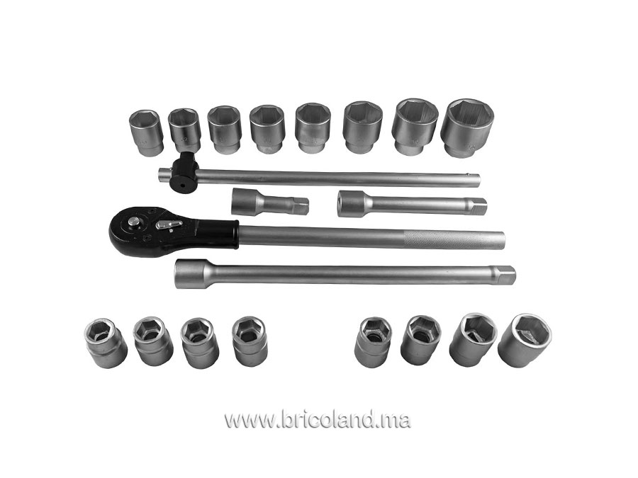 Coffret à douille 3/4" 21 pièces HEX - JBM-11035