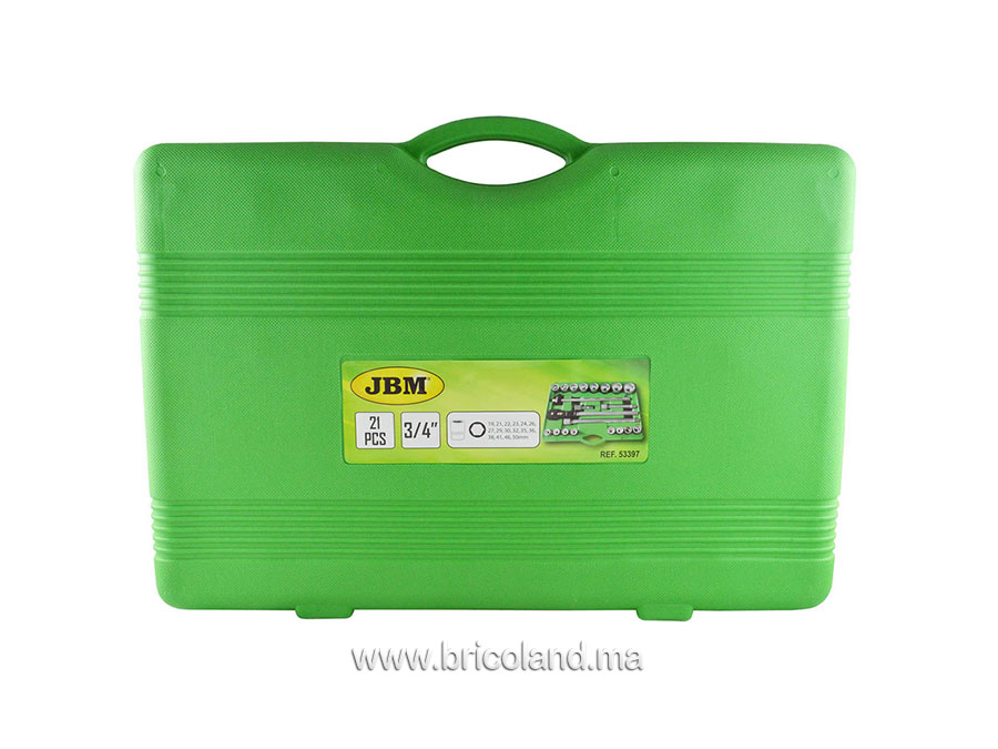Coffret à douille 3/4" 21 pièces HEX - JBM-11033