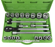 Coffret à douille 3/4" 21 pièces HEX - JBM-thumbnail