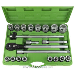 Coffret à douille 3/4" 21 pièces HEX - JBM-0