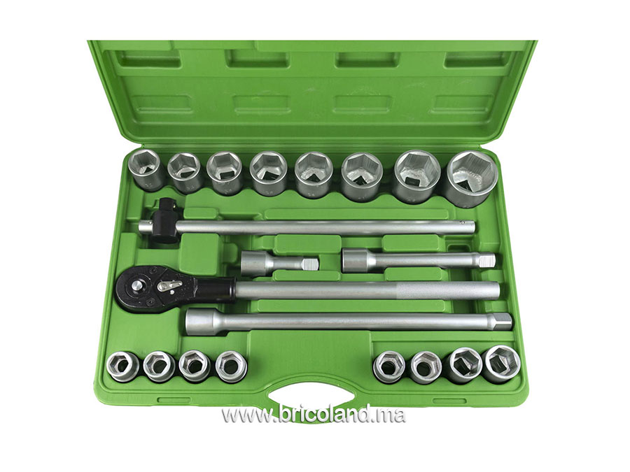 Coffret à douille 3/4" 21 pièces HEX - JBM-0