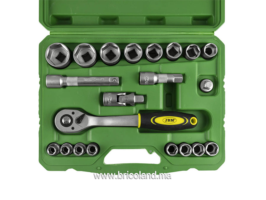 Coffret à douille 1/2" 21 pièces HEX - JBM-11020