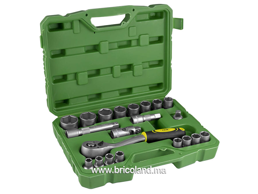 Coffret à douille 1/2" 21 pièces HEX - JBM-0