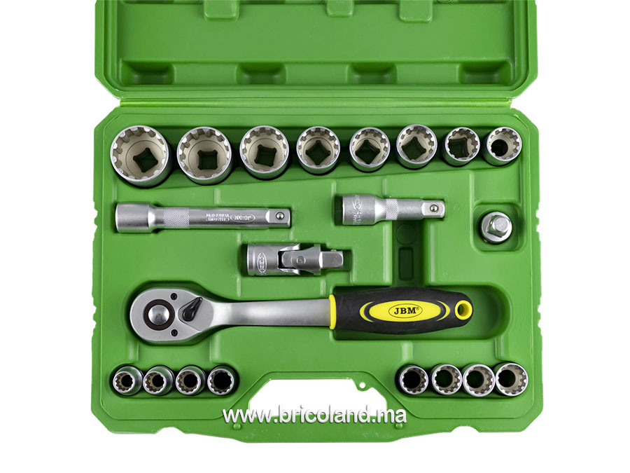 Coffret à douille 1/2" 21 pièces SPLINE - JBM-11028