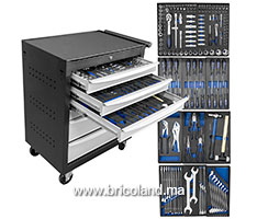 Servante d'atelier 6 tiroirs avec 169 outils - JBM-thumbnail