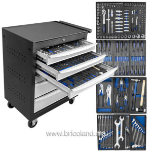 Servante d'atelier 6 tiroirs avec 169 outils - JBM-0