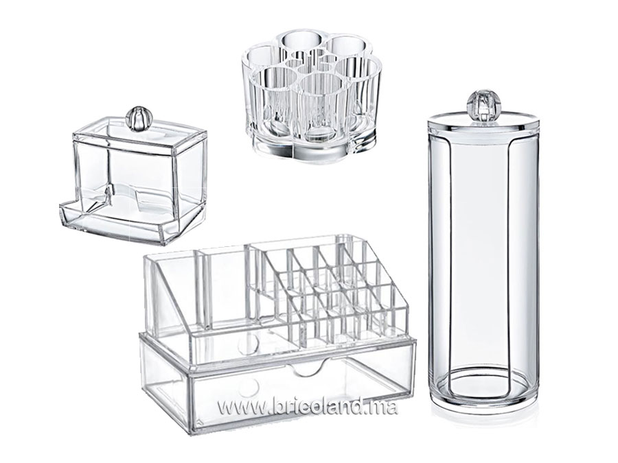 Pack 4 organisateurs de maquillage transparent-11100