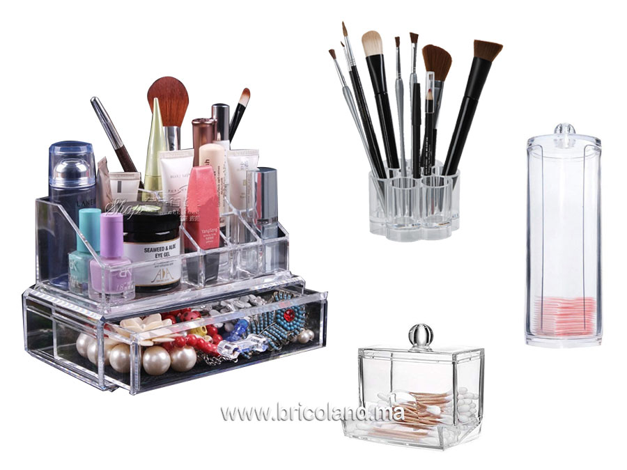 Pack 4 organisateurs de maquillage transparent-0