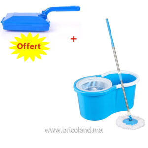 Balai vadrouille avec seau essoreur + Brosse à miettes offerte-0