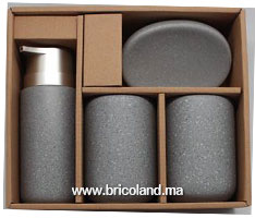 Accessoires salle de bain 4 pièces gris-thumbnail