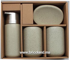 Accessoire salle de bain 4 pièces olive-thumbnail