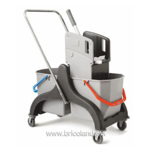 Chariot de ménage en plastique double seau-0