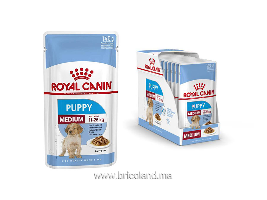 Medium Puppy en sauce 10 x 140g pour chiots - Royal canin-0