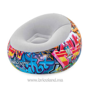 Coussin gonflable Graffiti INFLATE-A-CHAIR 112 x 112 x 66cm - Bestway-0