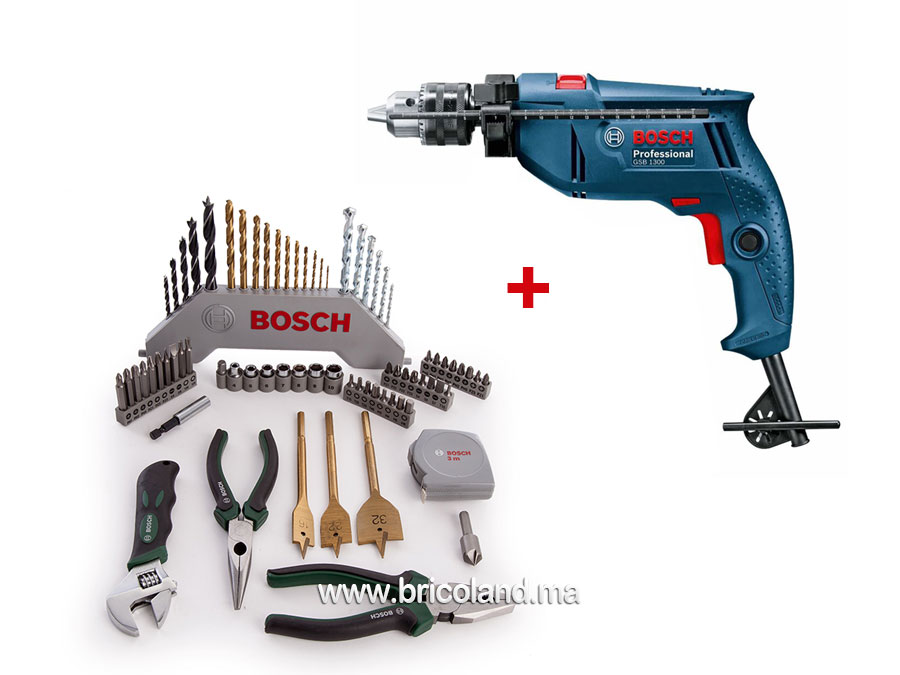 Pack Perceuse à percussion 550 W + 73 pièces - Bosch-0