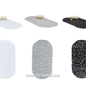 Tapis salle de bain antidérapant motif galet 67x35-0