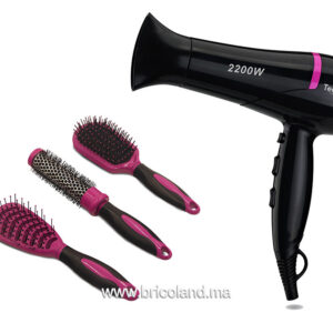 Ensemble sèche cheveux 2200W + 3 brosses TCO-6074 - Techwood-0