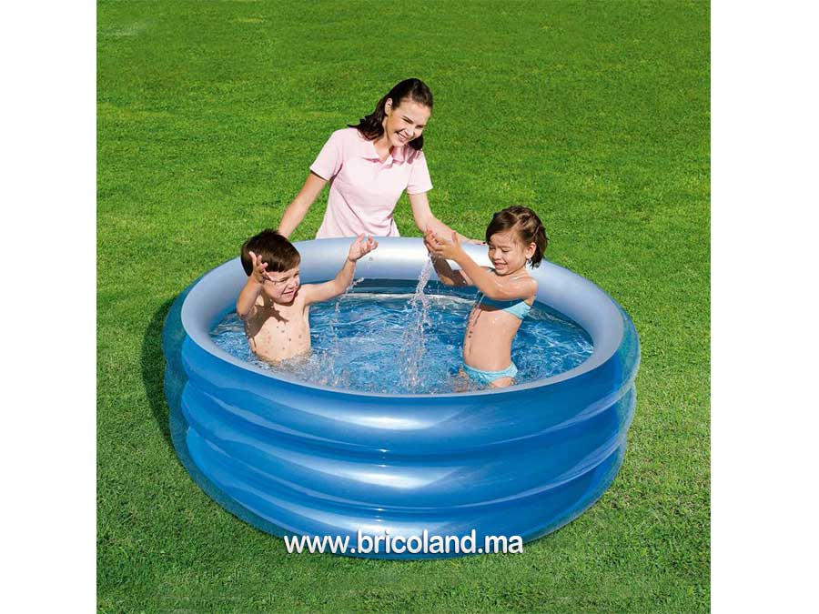 Piscine gonflable 3 anneaux 150x53 cm bleu métallisé - Bestway-11995