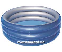 Piscine gonflable 3 anneaux 150x53 cm bleu métallisé - Bestway-thumbnail