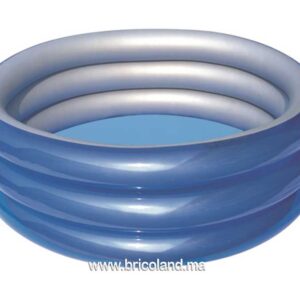 Piscine gonflable 3 anneaux 150x53 cm bleu métallisé - Bestway-0