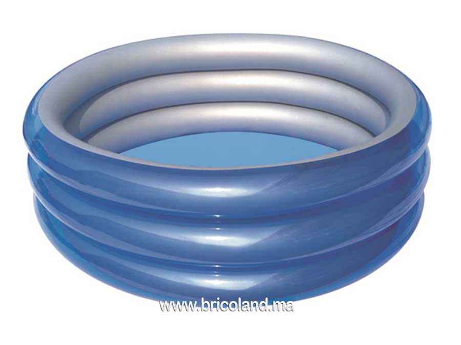 Piscine gonflable 3 anneaux 150x53 cm bleu métallisé - Bestway-0