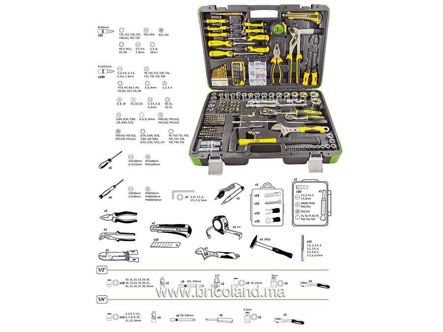 Boite à outils complète 303 pièces - JBM-12699