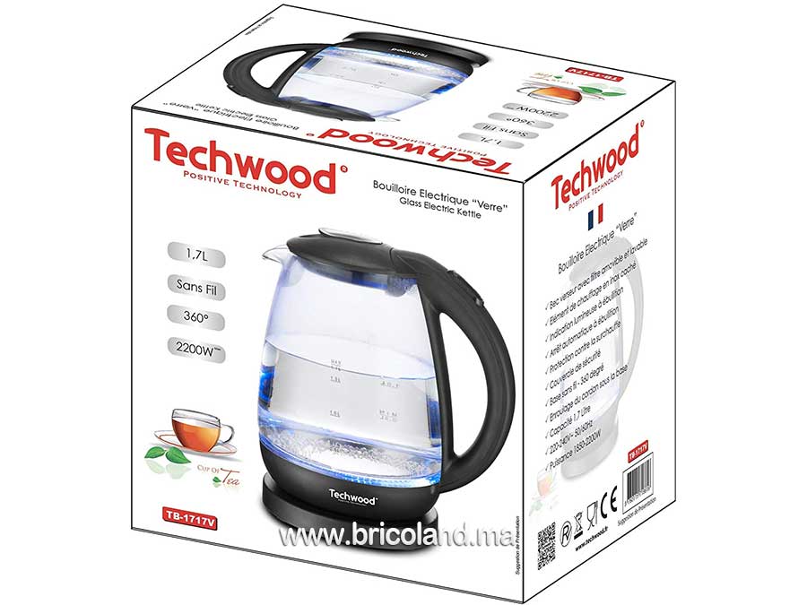 Bouilloire Electrique en Verre 1,7L- 2200W - Techwood-12926