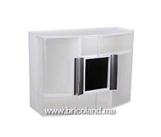 Armoire à pharmacie avec miroir de salle de bain blanc transparent-thumbnail