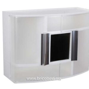 Armoire à pharmacie avec miroir de salle de bain blanc transparent-0