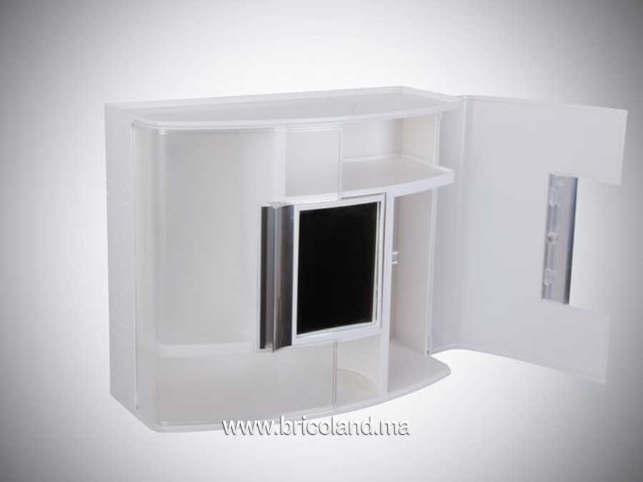 Armoire à pharmacie avec miroir de salle de bain blanc transparent-13185