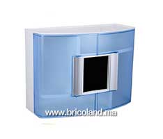 Armoire à pharmacie avec miroir de salle de bain bleu transparent-thumbnail