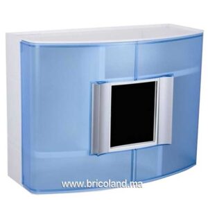 Armoire à pharmacie avec miroir de salle de bain bleu transparent-0