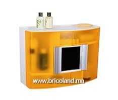 Armoire à pharmacie avec miroir de salle de bain orange transparent-thumbnail