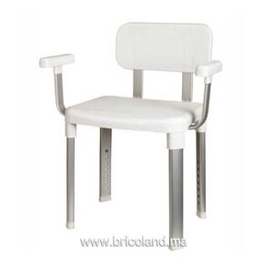 Chaise de salle de bain avec support pour dos et bras-0