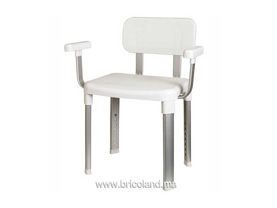 Chaise de salle de bain avec support pour dos et bras-0
