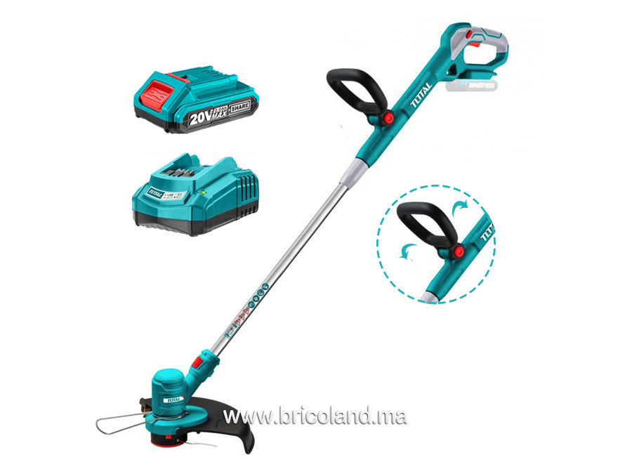 Coupe bordure sans fil 20V TGTLI2001 + Batterie 2,0 Ah + Chargeur - TOTAL-0