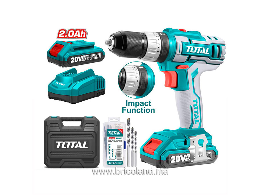 Perceuse visseuse à percussion 20V TIDLI200215 - TOTAL-0